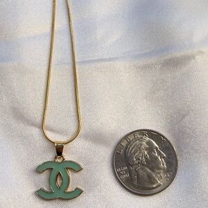 Up cycled Chanel Necklace Baby Green